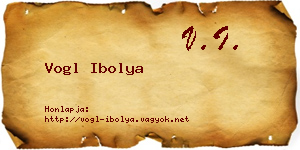 Vogl Ibolya névjegykártya
